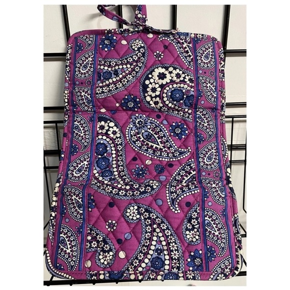 Vera Bradley Small Folded Jewelry Cosmetic Bag Purple Blue White Floral Paisley - Picture 4 of 8